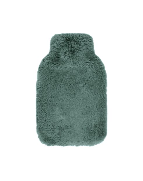 Bouillotte avec housse Uni verte - 20x33 cm