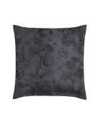 Juego de 2 fundas de almohada satinadas de algodón para jardín botánico de color gris oscuro, 2 x 63 x 63 cm