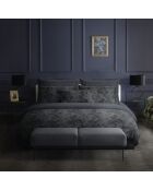 Juego de 2 fundas de almohada satinadas de algodón para jardín botánico de color gris oscuro, 2 x 63 x 63 cm