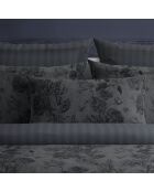 Juego de 2 fundas de almohada satinadas de algodón para jardín botánico de color gris oscuro, 2 x 63 x 63 cm