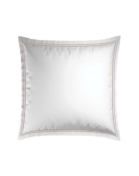 Set aus 2 Kissenbezügen aus Baumwollsatin Paris taupe/weiß - 63x63 cm