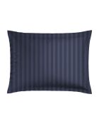 Set aus 2 Kissenbezügen, gewebter Baumwollsatin, gestreift, Dobby-Streifen, gewebt, dunkelblau — 50x70 cm