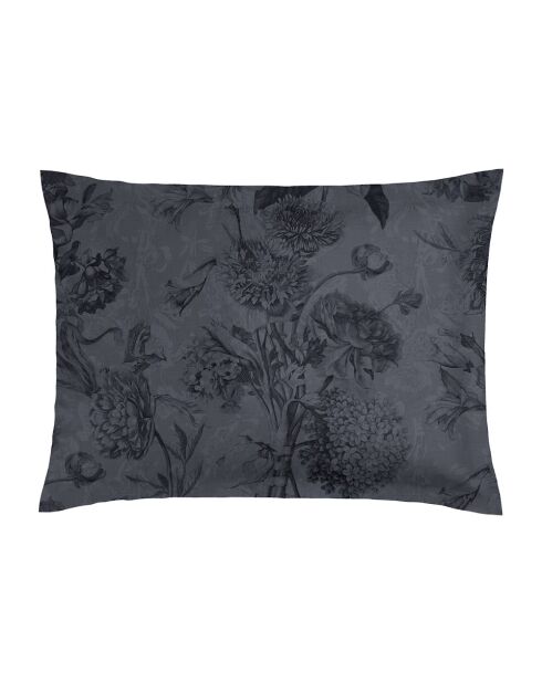 Set aus 2 Kissenbezügen aus Baumwollsatin Jardin Botanique schwarz/grau - 2x (50x70 cm)