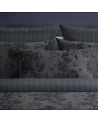 Set aus 2 Kissenbezügen aus Baumwollsatin Jardin Botanique schwarz/grau - 2x (50x70 cm)