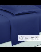Maxi-Set Bettlaken + Spannbetttuch + rechteckige Kissenbezüge unifarbener Baumwollsatin 06