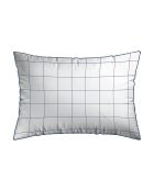 Set aus 2 Kissenbezügen aus Baumwollsatin, weiß/blau kariert, 2 Stück (50 x 70 cm)