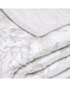 Couvre-lit satin de coton Colibri floral taupe - 220x250 cm