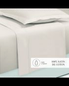 Maxi-Set Bettlaken + Spannbetttuch + quadratische Kissenbezüge Baumwollsatin Uni Taupe 05