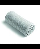 Drap-housse satin de coton Fleurs esquissées gris