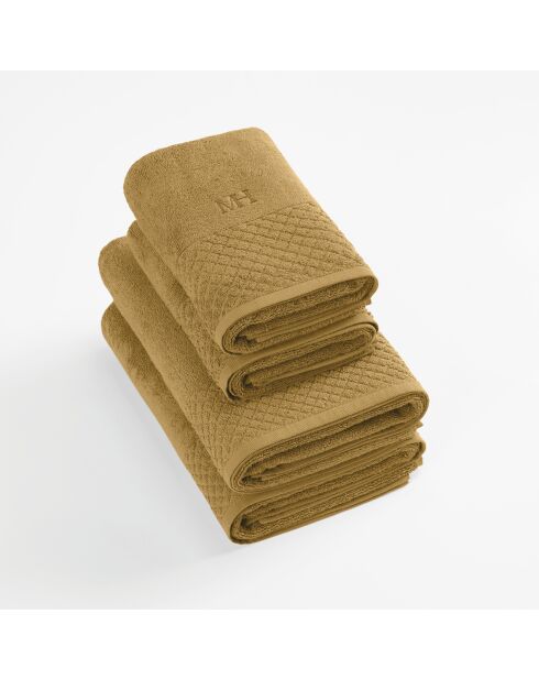 Set di 2 asciugamani + 2 teli da bagno Eden giallo senape - 2x (50x100 cm)