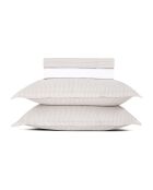 Maxi set lenzuolo piatto + lenzuolo con angoli + federe quadrate in percalle di cotone Dauphine taupe