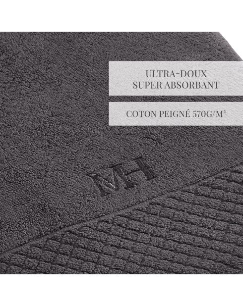 Maxi drap de bain Eden gris foncé - 100x150 cm