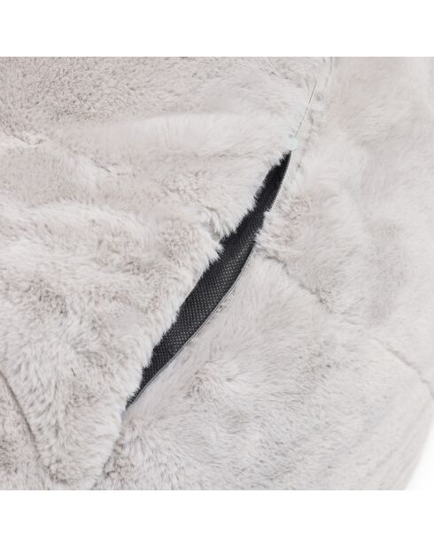 Fodera pouf in pelliccia sintetica grigio uni - 130x80 cm
