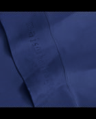 Parure petit drap plat + drap housse + taies rectangles satin de coton uni bleu 06