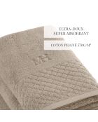 Toalla y toalla de baño LT Eden de algodón peinado color topo, 2 veces (50 x 100 cm)