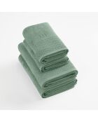Set di 2 asciugamani + 2 teli da bagno Eden verde bottiglia - 2x (50x100 cm)