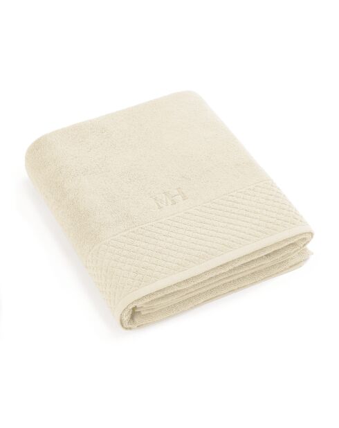 Drap de bain coton peigné LT Eden ivoire - 100x150 cm