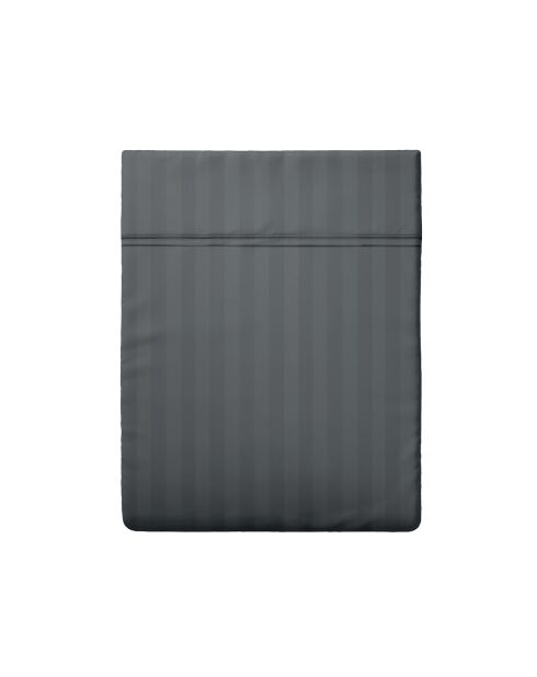 Bettlaken Dobby Stripe aus gewebtem Baumwollsatin Dunkelgrau
