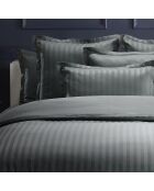Bettlaken Dobby Stripe aus gewebtem Baumwollsatin Dunkelgrau