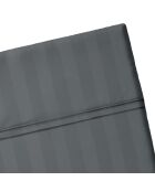Bettlaken Dobby Stripe aus gewebtem Baumwollsatin Dunkelgrau