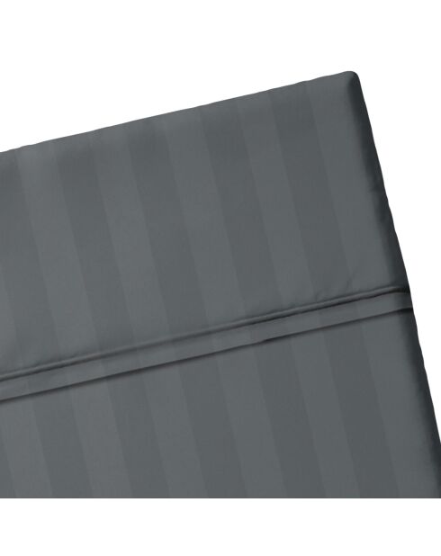 Bettlaken Dobby Stripe aus gewebtem Baumwollsatin Dunkelgrau