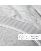 Weißes Bettbezug-Set aus gewebtem Baumwollsatin im Barock-Jacquard-Design