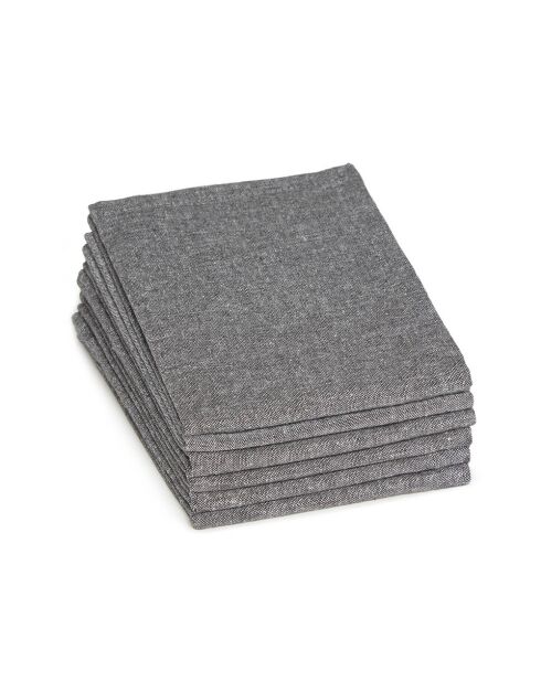 Serviette coton Gris - 6x(40x40 cm)