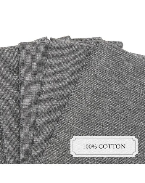 Serviette coton Gris - 6x(40x40 cm)