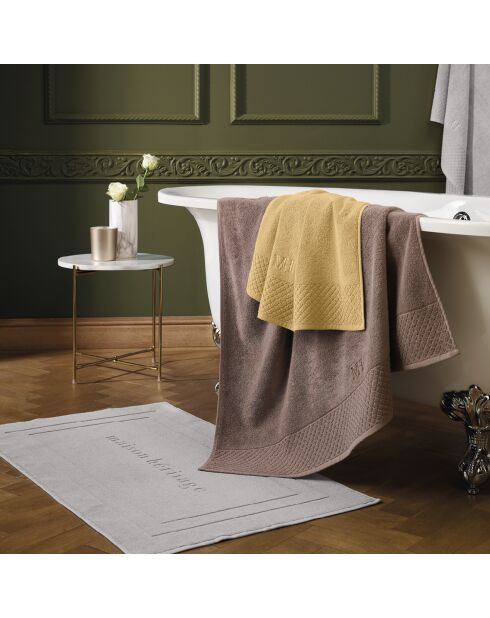 Telo da bagno LT Eden in cotone pettinato marrone - 100x150 cm