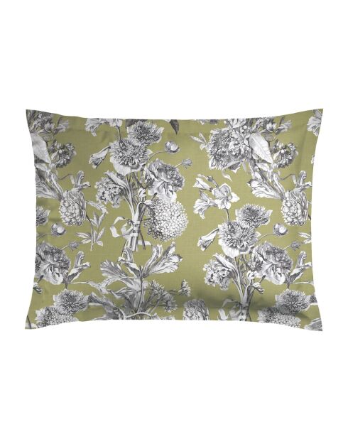 Set aus 2 grünen Kissenbezügen aus Baumwollsatin im botanischen Garten — 2 x 50 x 70 cm
