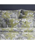 Set aus 2 grünen Kissenbezügen aus Baumwollsatin im botanischen Garten — 2 x 50 x 70 cm