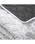 Couvre-lit satin de coton Fleur de prestige beige - 220x250 cm