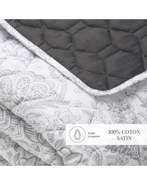 Fleur de prestige beige beddensprei van katoensatijn - 220x250 cm