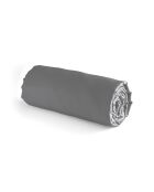 Spannbetttuch Uni aus grauem Baumwollsatin 02