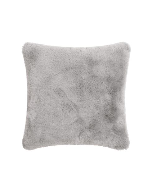 Fodera per cuscino in pelliccia sintetica grigio uni - 40x40 cm