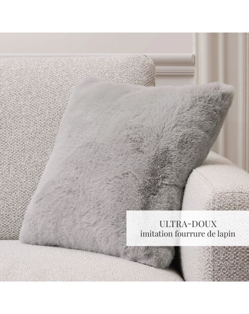 Fodera per cuscino in pelliccia sintetica grigio uni - 40x40 cm