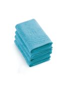 4 servilletas Eden turquesa para invitados, 4 unidades (30 x 30 cm)