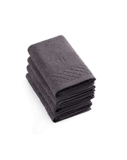 4 servilletas Eden para invitados, color gris oscuro, 4 unidades (30 x 30 cm)