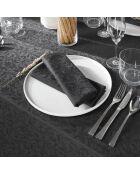 Set de 4 serviettes tissé Jacquard Baroque gris foncé - 4x(50x50 cm)