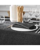 Set de 4 serviettes tissé Jacquard Baroque gris foncé - 4x(50x50 cm)