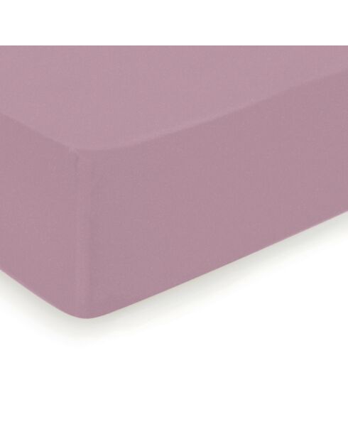Spannbetttuch Uni aus rosafarbenem Baumwollsatin 03