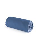 Uni blaues Spannbetttuch aus Baumwollsatin 05