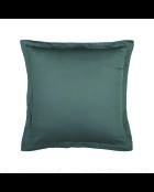 Juego de 2 fundas de almohada de satén de algodón gris liso 02
