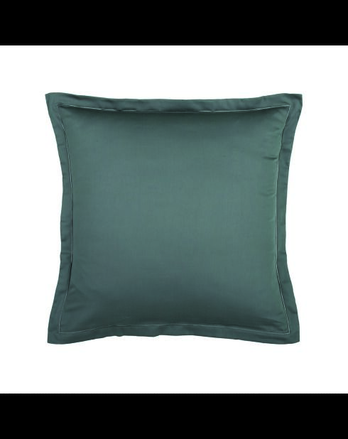 Juego de 2 fundas de almohada de satén de algodón gris liso 02