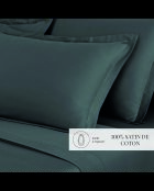 Juego de 2 fundas de almohada de satén de algodón gris liso 02
