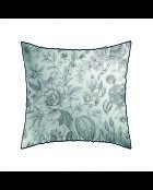 Set aus 2 Kissenbezügen aus Baumwollsatin, weiße, skizzierte Blumen — 2 Stück (63 x 63 cm)