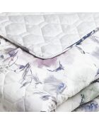 Couvre-lit satin de coton Erodium blanc - 220x250 cm