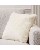 Housse de coussin imitation fourrure Uni blanc - 40x40 cm
