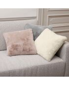 Housse de coussin imitation fourrure Uni blanc - 40x40 cm