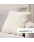 Housse de coussin imitation fourrure Uni blanc - 40x40 cm